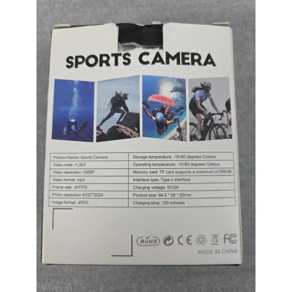 Sports Camera 1080P WiFi Black Portable Back Clip High Definition Recording NEW